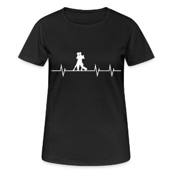 Battement de cœur de la danse - T-shirt respirant Femme - noir - Devant - AI Model Female 172 light (172cm)