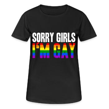 Désolé filles Dans Gay LGBT Gay Idée cadeau Homo - T-shirt respirant Femme - noir - Devant - AI Model Female 172 light (172cm)