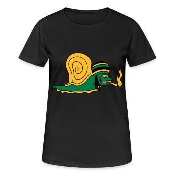 kiffer kiffen joint drogen rauchen jamaika raggae - Frauen T-Shirt atmungsaktiv - Schwarz - Vorne - AI Model Female 172 light (172cm)