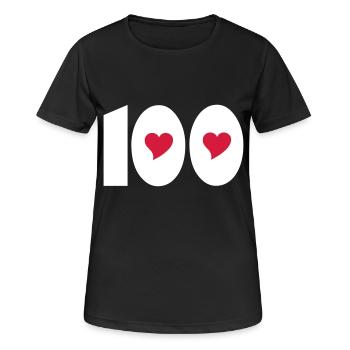 ★ Nummer Hundert 100-Best Jersy Number & Best Age ★ - Frauen T-Shirt atmungsaktiv - Schwarz - Vorne - AI Model Female 172 light (172cm)