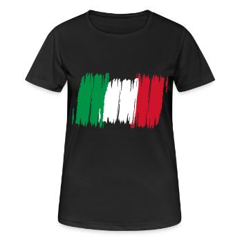 Italy flag mask - Women's Breathable T-Shirt - black - Front - AI Model Female 172 light (172cm)
