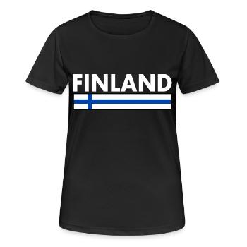 Finnland - Frauen T-Shirt atmungsaktiv - Schwarz - Vorne - AI Model Female 172 light (172cm)