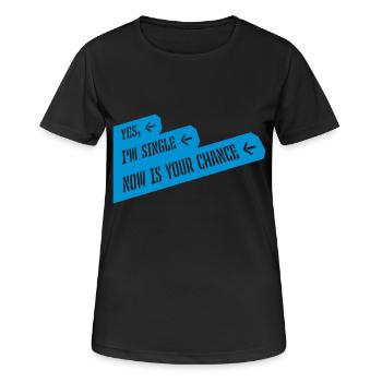 célibataire maintenant votre chance - T-shirt respirant Femme - noir - Devant - AI Model Female 172 light (172cm)