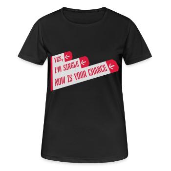 célibataire maintenant votre chance - T-shirt respirant Femme - noir - Devant - AI Model Female 172 light (172cm)