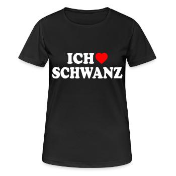 Ich liebe schwanz - Frauen T-Shirt atmungsaktiv - Schwarz - Vorne - AI Model Female 172 light (172cm)