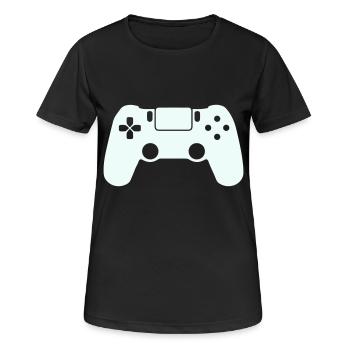 gamepad gamer - Frauen T-Shirt atmungsaktiv - Schwarz - Vorne - AI Model Female 172 light (172cm)