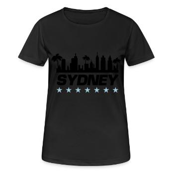 Ville de Sydney - T-shirt respirant Femme - noir - Devant - AI Model Female 172 light (172cm)