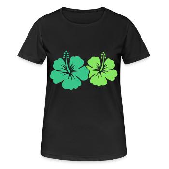 Hibiskus Blume - Frauen T-Shirt atmungsaktiv - Schwarz - Vorne - AI Model Female 172 light (172cm)