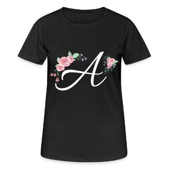 Brief an Blumen - Frauen T-Shirt atmungsaktiv - Schwarz - Vorne - AI Model Female 172 light (172cm)