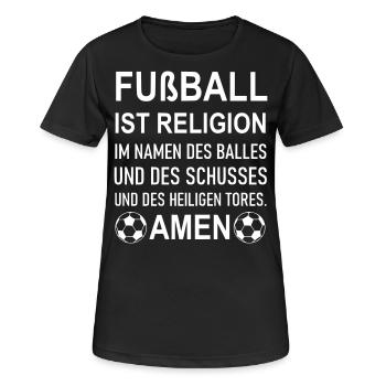 Fussball ist Religion - Frauen T-Shirt atmungsaktiv - Schwarz - Vorne - AI Model Female 172 light (172cm)