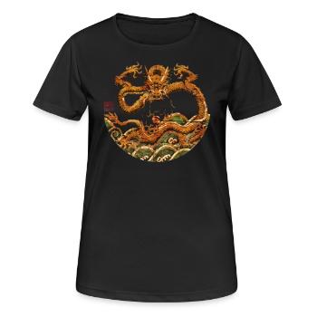 Chinesisch_Drache_Verbotenen Stadt_Zhenglong - T-shirt respirant Femme - noir - Devant - AI Model Female 172 light (172cm)
