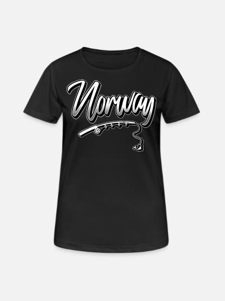 Norwegen Anglen - Frauen T-Shirt atmungsaktiv - Schwarz
