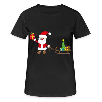 Weihnachtsmann - Frauen T-Shirt atmungsaktiv - Schwarz - Vorne - AI Model Female 172 light (172cm)