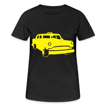 Taxi Illustration - Frauen T-Shirt atmungsaktiv - Schwarz - Vorne - AI Model Female 172 light (172cm)
