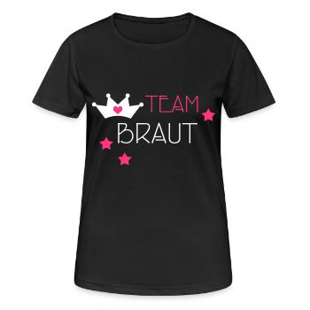 Junggesellinnenabschied TEAM BRAUT - Frauen T-Shirt atmungsaktiv - Schwarz - Vorne - AI Model Female 172 light (172cm)
