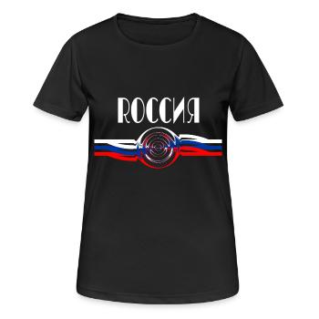 Russland Nationalfarben - Frauen T-Shirt atmungsaktiv - Schwarz - Vorne - AI Model Female 172 light (172cm)