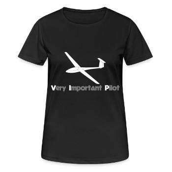 Pilote de planeur VIP planeur pilote drôle - T-shirt respirant Femme - noir - Devant - AI Model Female 172 light (172cm)