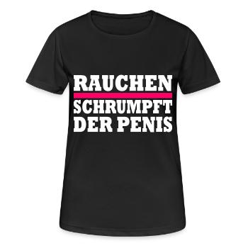 rauchen schrumpft der penis - Frauen T-Shirt atmungsaktiv - Schwarz - Vorne - AI Model Female 172 light (172cm)