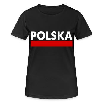Polen - Frauen T-Shirt atmungsaktiv - Schwarz - Vorne - AI Model Female 172 light (172cm)