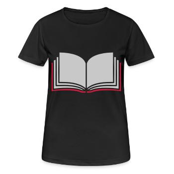 Apprendre les pages de livres ouverts - T-shirt respirant Femme - noir - Devant - AI Model Female 172 light (172cm)