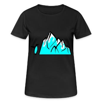 Pinguin Eisberg - Frauen T-Shirt atmungsaktiv - Schwarz - Vorne - AI Model Female 172 light (172cm)