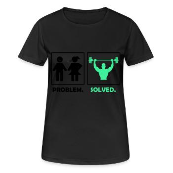 Problem solved fitness - Women's Breathable T-Shirt - black - Front - AI Model Female 172 light (172cm)