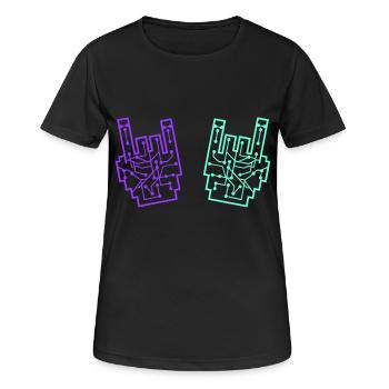 Nerd Geek Heavy Metal Rock Circuits Hand Gesture - Women's Breathable T-Shirt - black - Front - AI Model Female 172 light (172cm)
