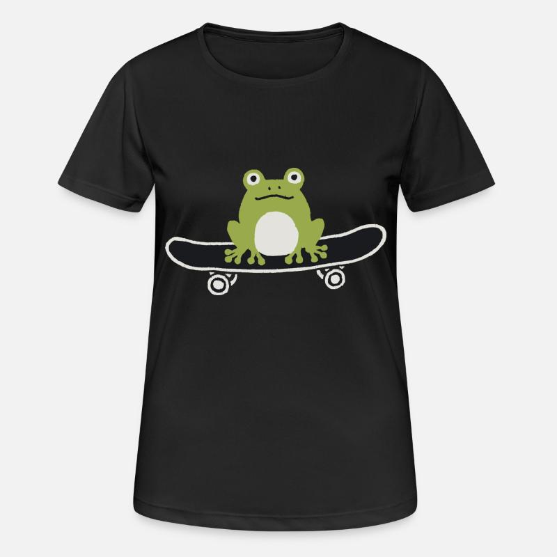 Skateboarding Frog - Women's Breathable T-Shirt - black