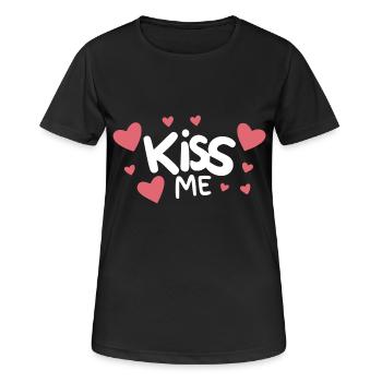 Kiss Me - Women's Breathable T-Shirt - black - Front - AI Model Female 172 light (172cm)