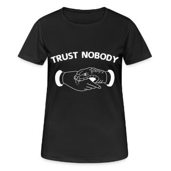trust nobody - Women's Breathable T-Shirt - black - Front - AI Model Female 172 light (172cm)