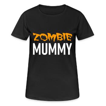 Zombie Mummy - Halloween - Kürbis - Hexe - Horror - Frauen T-Shirt atmungsaktiv - Schwarz - Vorne - AI Model Female 172 light (172cm)
