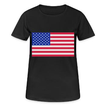 usa flag - Women's Breathable T-Shirt - black - Front - AI Model Female 172 light (172cm)