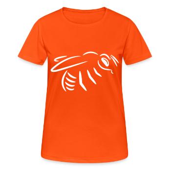 Bee (line drawing, white) - Women's Breathable T-Shirt - neon orange - Front - AI Model Female 172 dark (172cm)