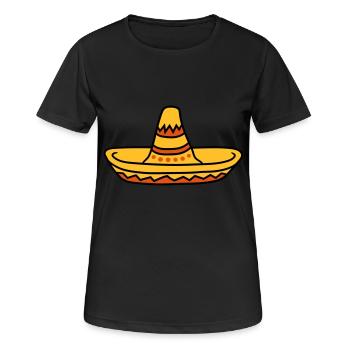 sombrero party hut feiern suedamerika mexiko mexik - Frauen T-Shirt atmungsaktiv - Schwarz - Vorne - AI Model Female 172 light (172cm)