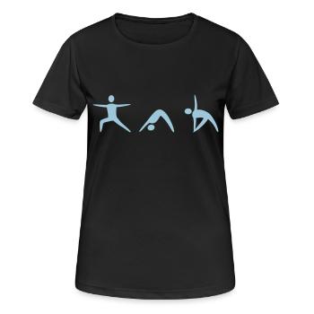 Yoga pose silhouette - T-shirt respirant Femme - noir - Devant - AI Model Female 172 light (172cm)