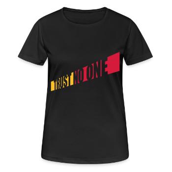 trust no one quote - Women's Breathable T-Shirt - black - Front - AI Model Female 172 light (172cm)