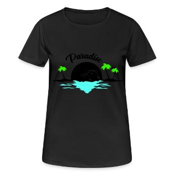 sunset delfine - Frauen T-Shirt atmungsaktiv - Schwarz - Vorne - AI Model Female 172 light (172cm)