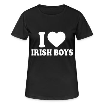 I love irish boys - Frauen T-Shirt atmungsaktiv - Schwarz - Vorne - AI Model Female 172 light (172cm)