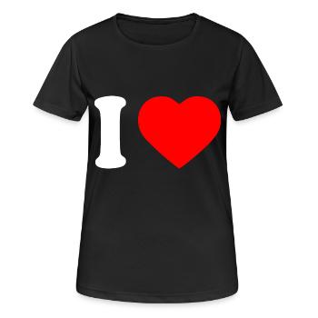 I love - Frauen T-Shirt atmungsaktiv - Schwarz - Vorne - AI Model Female 172 light (172cm)