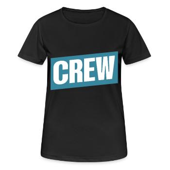 Crew - Frauen T-Shirt atmungsaktiv - Schwarz - Vorne - AI Model Female 172 light (172cm)
