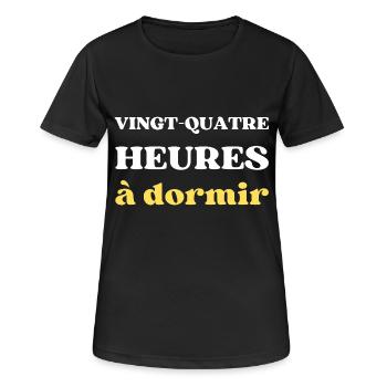 VINGT QUATRE HEURES à dormir - T-shirt respirant Femme - noir - Devant - AI Model Female 172 light (172cm)