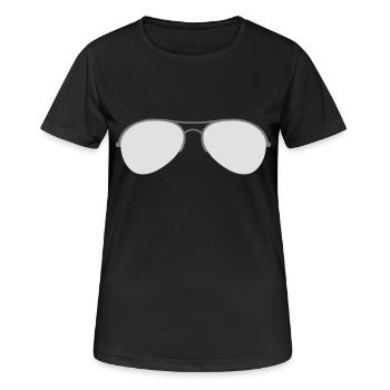 Die Aviator Goggles - Frauen T-Shirt atmungsaktiv - Schwarz - Vorne - AI Model Female 172 light (172cm)
