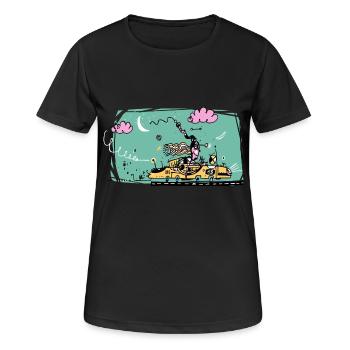 Schnelle Frau - Frauen T-Shirt atmungsaktiv - Schwarz - Vorne - AI Model Female 172 light (172cm)