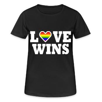 Love wins - Women's Breathable T-Shirt - black - Front - AI Model Female 172 light (172cm)