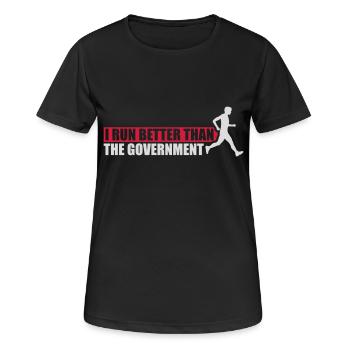 run better than government - Women's Breathable T-Shirt - black - Front - AI Model Female 172 light (172cm)