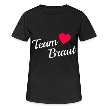 Team Braut white - Frauen T-Shirt atmungsaktiv - Schwarz - Vorne - AI Model Female 172 light (172cm)