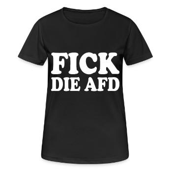Fick die afd - Frauen T-Shirt atmungsaktiv - Schwarz - Vorne - AI Model Female 172 light (172cm)