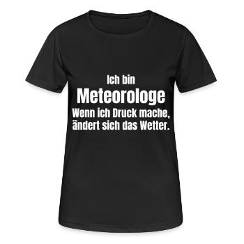 Meteorologe macht Druck - Frauen T-Shirt atmungsaktiv - Schwarz - Vorne - AI Model Female 172 light (172cm)