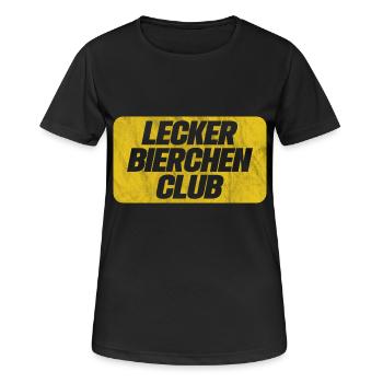 Lecker Bierchen Club - Mallorca Malle Urlaub Party - Frauen T-Shirt atmungsaktiv - Schwarz - Vorne - AI Model Female 172 light (172cm)