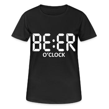 BEER O'Clock - Frauen T-Shirt atmungsaktiv - Schwarz - Vorne - AI Model Female 172 light (172cm)